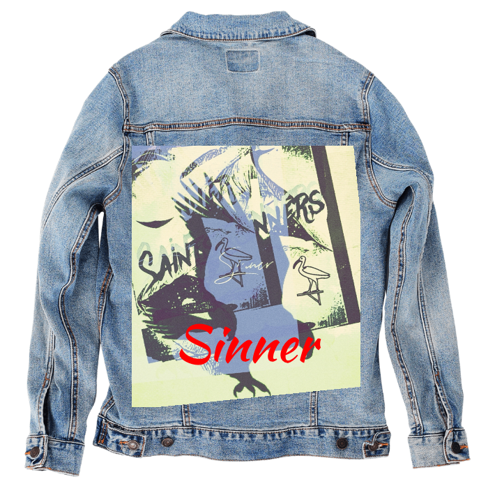 Customer Designed Custom Denim Jacket (hand-crafted) with 3 color choices of jacket: Stonewash, White, or Black. Unisex XS S M L XL 2X 3X. USA hand-crafted and USA digitally printed. Ships free within the USA & also ships Internationally.
