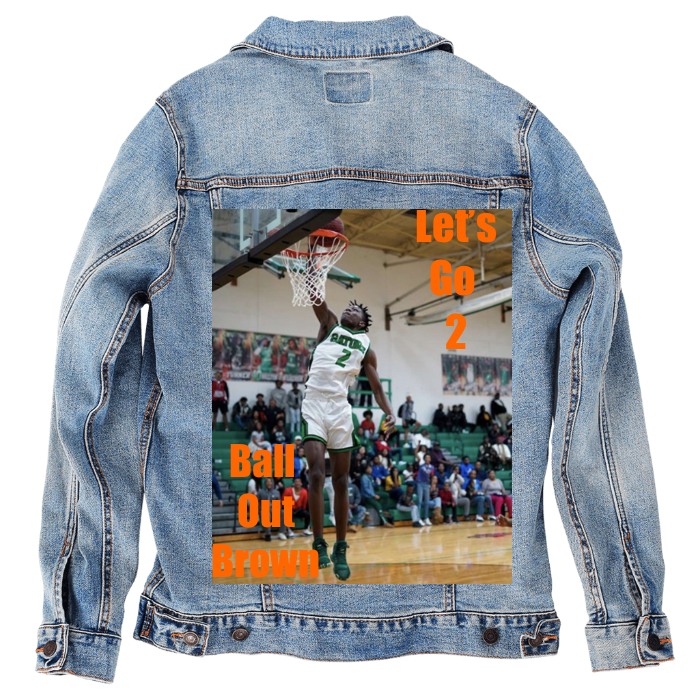 Customer Designed Custom Denim Jacket (hand-crafted) with 3 color choices of jacket: Stonewash, White, or Black. Unisex XS S M L XL 2X 3X. USA hand-crafted and USA digitally printed. Ships free within the USA & also ships Internationally.