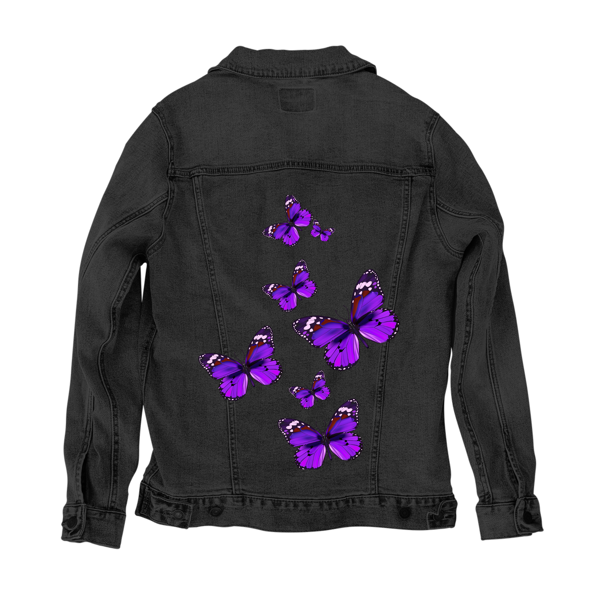 Customer Designed Custom Denim Jacket (hand-crafted) with 3 color choices of jacket: Stonewash, White, or Black. Unisex XS S M L XL 2X 3X. USA hand-crafted and USA digitally printed. Ships free within the USA & also ships Internationally.