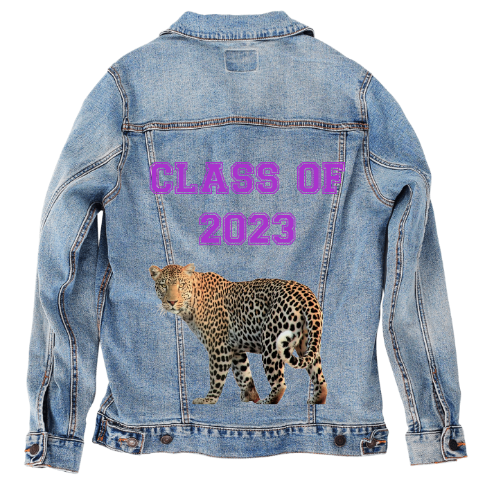 Customer Designed Custom Denim Jacket (hand-crafted) with 3 color choices of jacket: Stonewash, White, or Black. Unisex XS S M L XL 2X 3X. USA hand-crafted and USA digitally printed. Ships free within the USA & also ships Internationally.