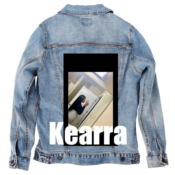 Customer Designed Custom Denim Jacket (hand-crafted) with 3 color choices of jacket: Stonewash, White, or Black. Unisex XS S M L XL 2X 3X. USA hand-crafted and USA digitally printed. Ships free within the USA & also ships Internationally.