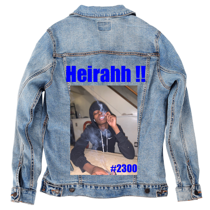 Customer Designed Custom Denim Jacket (hand-crafted) with 3 color choices of jacket: Stonewash, White, or Black. Unisex XS S M L XL 2X 3X. USA hand-crafted and USA digitally printed. Ships free within the USA & also ships Internationally.