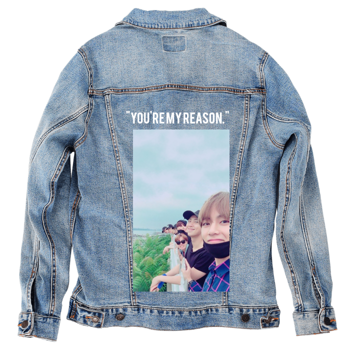 Customer Designed Custom Denim Jacket (hand-crafted) with 3 color choices of jacket: Stonewash, White, or Black. Unisex XS S M L XL 2X 3X. USA hand-crafted and USA digitally printed. Ships free within the USA & also ships Internationally.