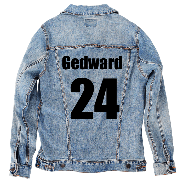 Customer Designed Custom Denim Jacket (hand-crafted) with 3 color choices of jacket: Stonewash, White, or Black. Unisex XS S M L XL 2X 3X. USA hand-crafted and USA digitally printed. Ships free within the USA & also ships Internationally.
