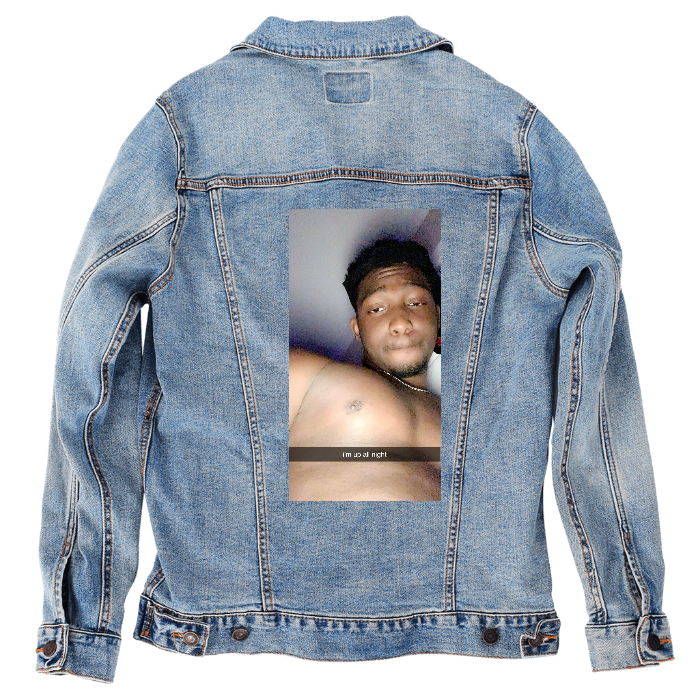 Customer Designed Custom Denim Jacket (hand-crafted) with 3 color choices of jacket: Stonewash, White, or Black. Unisex XS S M L XL 2X 3X. USA hand-crafted and USA digitally printed. Ships free within the USA & also ships Internationally.