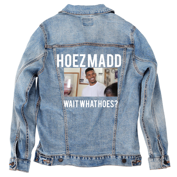 Customer Designed Custom Denim Jacket (hand-crafted) with 3 color choices of jacket: Stonewash, White, or Black. Unisex XS S M L XL 2X 3X. USA hand-crafted and USA digitally printed. Ships free within the USA & also ships Internationally.