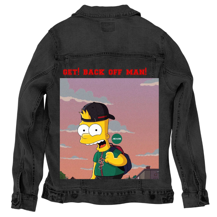 Customer Designed Custom Denim Jacket (hand-crafted) with 3 color choices of jacket: Stonewash, White, or Black. Unisex XS S M L XL 2X 3X. USA hand-crafted and USA digitally printed. Ships free within the USA & also ships Internationally.