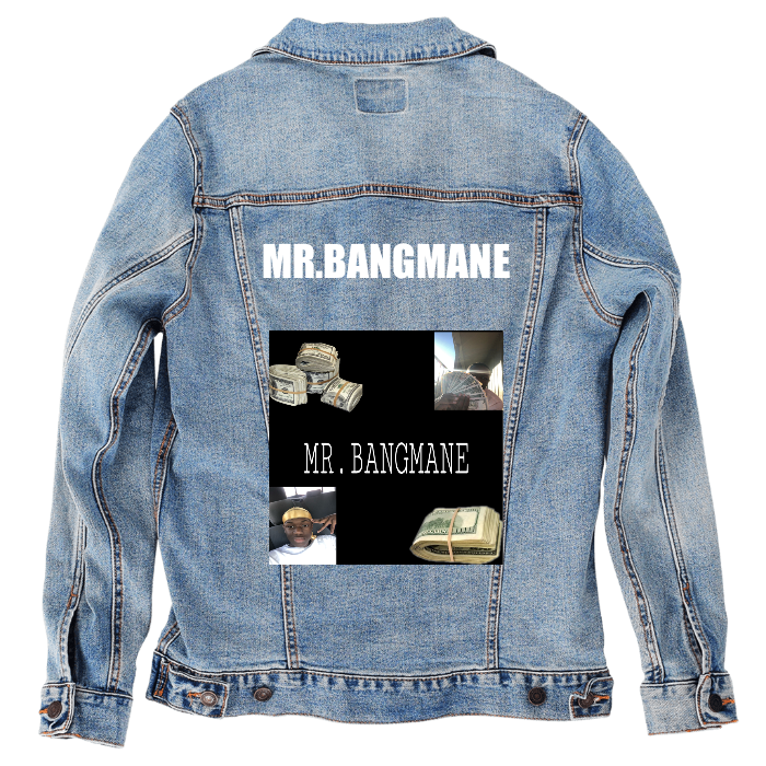 Customer Designed Custom Denim Jacket (hand-crafted) with 3 color choices of jacket: Stonewash, White, or Black. Unisex XS S M L XL 2X 3X. USA hand-crafted and USA digitally printed. Ships free within the USA & also ships Internationally.