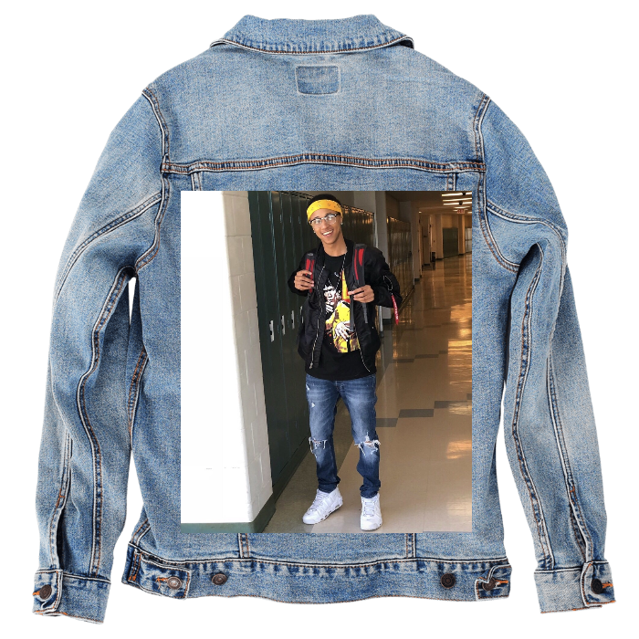 Customer Designed Custom Denim Jacket (hand-crafted) with 3 color choices of jacket: Stonewash, White, or Black. Unisex XS S M L XL 2X 3X. USA hand-crafted and USA digitally printed. Ships free within the USA & also ships Internationally.