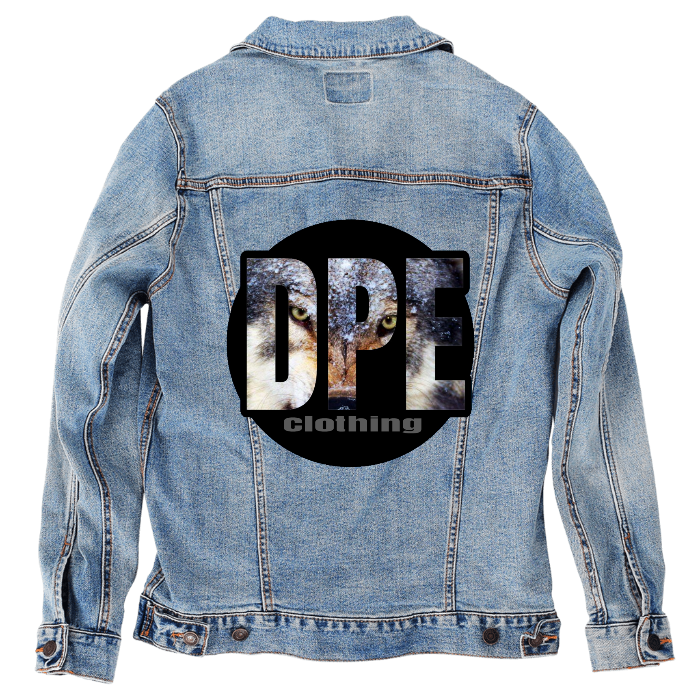 Customer Designed Custom Denim Jacket (hand-crafted) with 3 color choices of jacket: Stonewash, White, or Black. Unisex XS S M L XL 2X 3X. USA hand-crafted and USA digitally printed. Ships free within the USA & also ships Internationally.