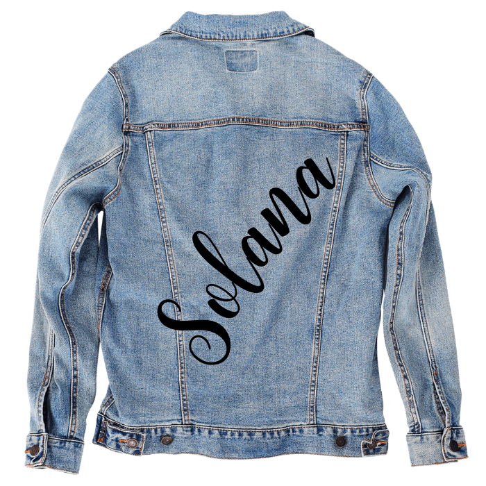 Customer Designed Custom Denim Jacket (hand-crafted) with 3 color choices of jacket: Stonewash, White, or Black. Unisex XS S M L XL 2X 3X. USA hand-crafted and USA digitally printed. Ships free within the USA & also ships Internationally.