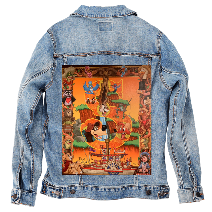 Customer Designed Custom Denim Jacket (hand-crafted) with 3 color choices of jacket: Stonewash, White, or Black. Unisex XS S M L XL 2X 3X. USA hand-crafted and USA digitally printed. Ships free within the USA & also ships Internationally.