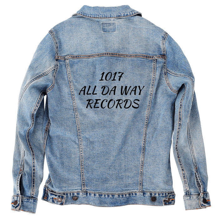 Customer Designed Custom Denim Jacket (hand-crafted) with 3 color choices of jacket: Stonewash, White, or Black. Unisex XS S M L XL 2X 3X. USA hand-crafted and USA digitally printed. Ships free within the USA & also ships Internationally.