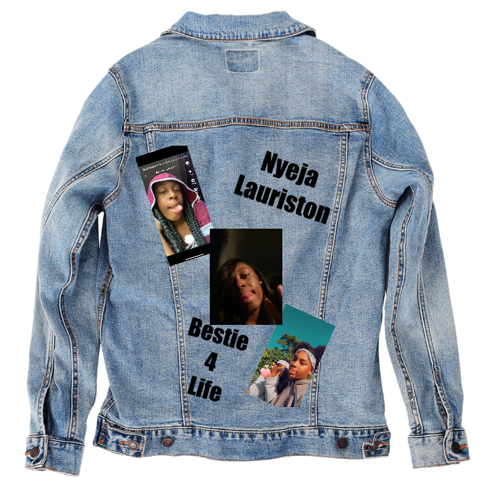 Customer Designed Custom Denim Jacket (hand-crafted) with 3 color choices of jacket: Stonewash, White, or Black. Unisex XS S M L XL 2X 3X. USA hand-crafted and USA digitally printed. Ships free within the USA & also ships Internationally.