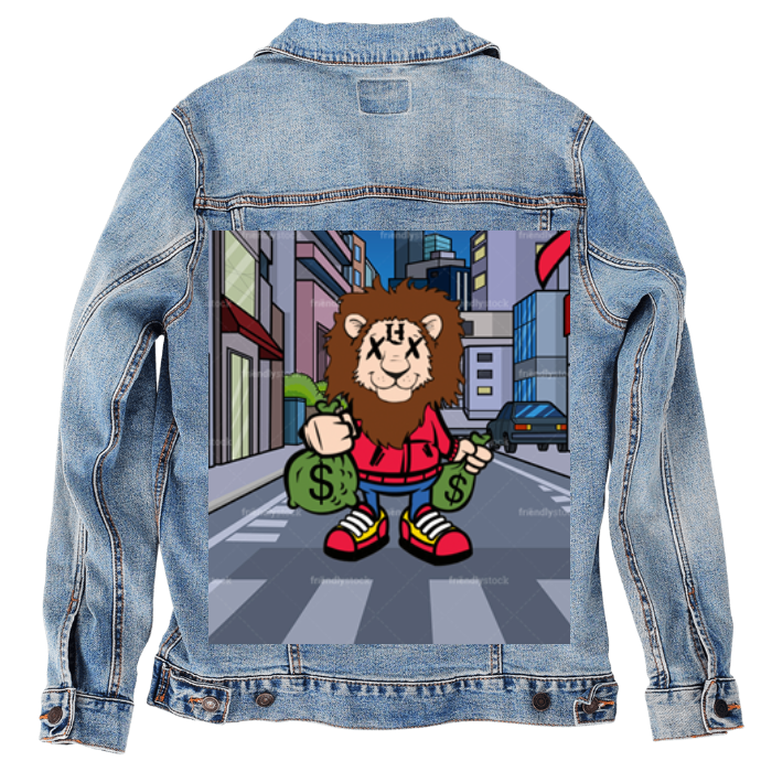 Customer Designed Custom Denim Jacket (hand-crafted) with 3 color choices of jacket: Stonewash, White, or Black. Unisex XS S M L XL 2X 3X. USA hand-crafted and USA digitally printed. Ships free within the USA & also ships Internationally.
