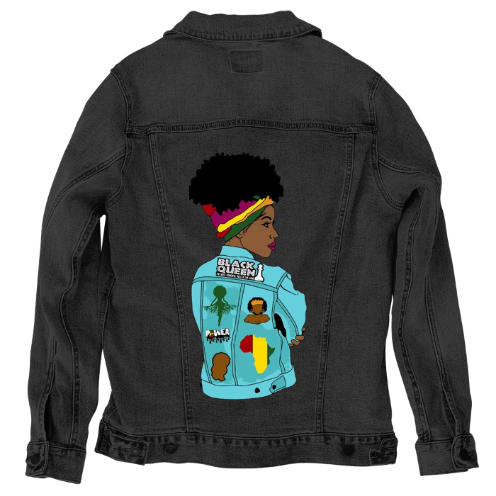 Customer Designed Custom Denim Jacket (hand-crafted) with 3 color choices of jacket: Stonewash, White, or Black. Unisex XS S M L XL 2X 3X. USA hand-crafted and USA digitally printed. Ships free within the USA & also ships Internationally.