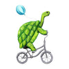 Turtle Riding a Bicycle by Amelie Legault Unisex Denim Jacket