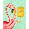 Pink Flamingo on the Phone 2 by Amelie Legault Unisex Denim Jacket