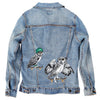 Owls on Skateboards by Amelie Legault Unisex Denim Jacket