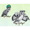 Owls on Skateboards by Amelie Legault Unisex Denim Jacket