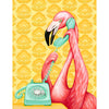Pink Flamingo on the Phone 1 by Amelie Legault Unisex Denim Jacket