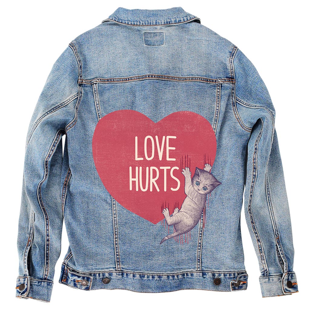 Love Hurts by Tobe Fonseca Unisex Denim Jacket