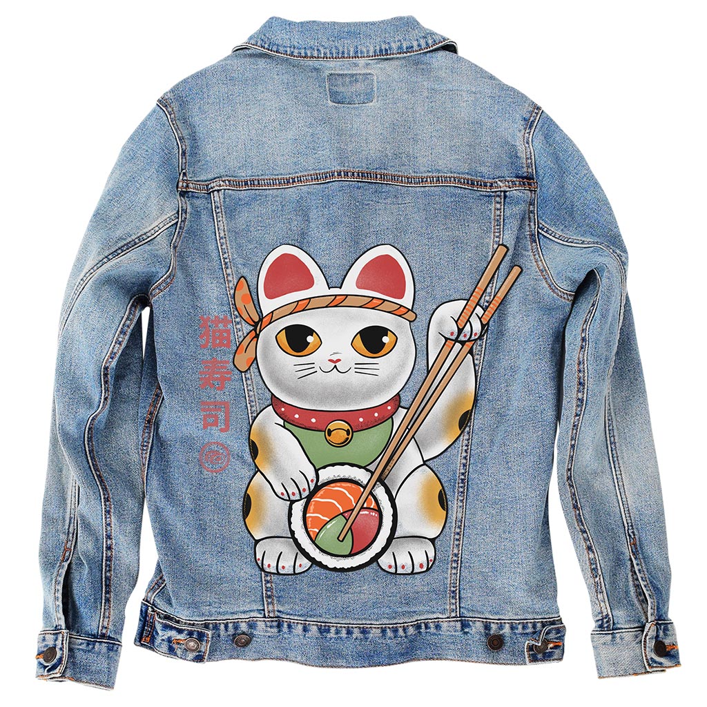 Maneki Sushi by Pepe Rodriguez AKA ppmid Unisex Denim Jacket