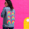 Denim INK Rainbow Jean Jacket Artwork by Catcoq