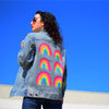 Denim INK Painted Rainbow Jean Jacket Design by Catcoq