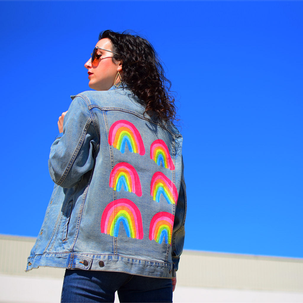 Rainbow Collection by CatCoq Unisex Denim Jacket DenimINK