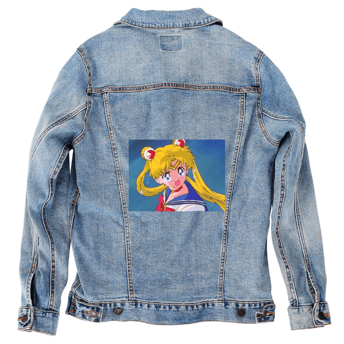 Customer Designed Custom Denim Jacket (hand-crafted) with 3 color choices of jacket: Stonewash, White, or Black. Unisex XS S M L XL 2X 3X. USA hand-crafted and USA digitally printed. Ships free within the USA & also ships Internationally.
