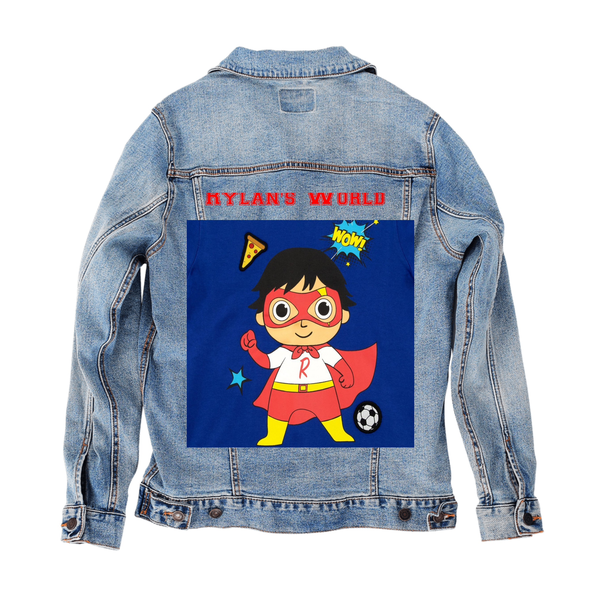 Customer Designed Custom Denim Jacket (hand-crafted) with 3 color choices of jacket: Stonewash, White, or Black. Unisex XS S M L XL 2X 3X. USA hand-crafted and USA digitally printed. Ships free within the USA & also ships Internationally.