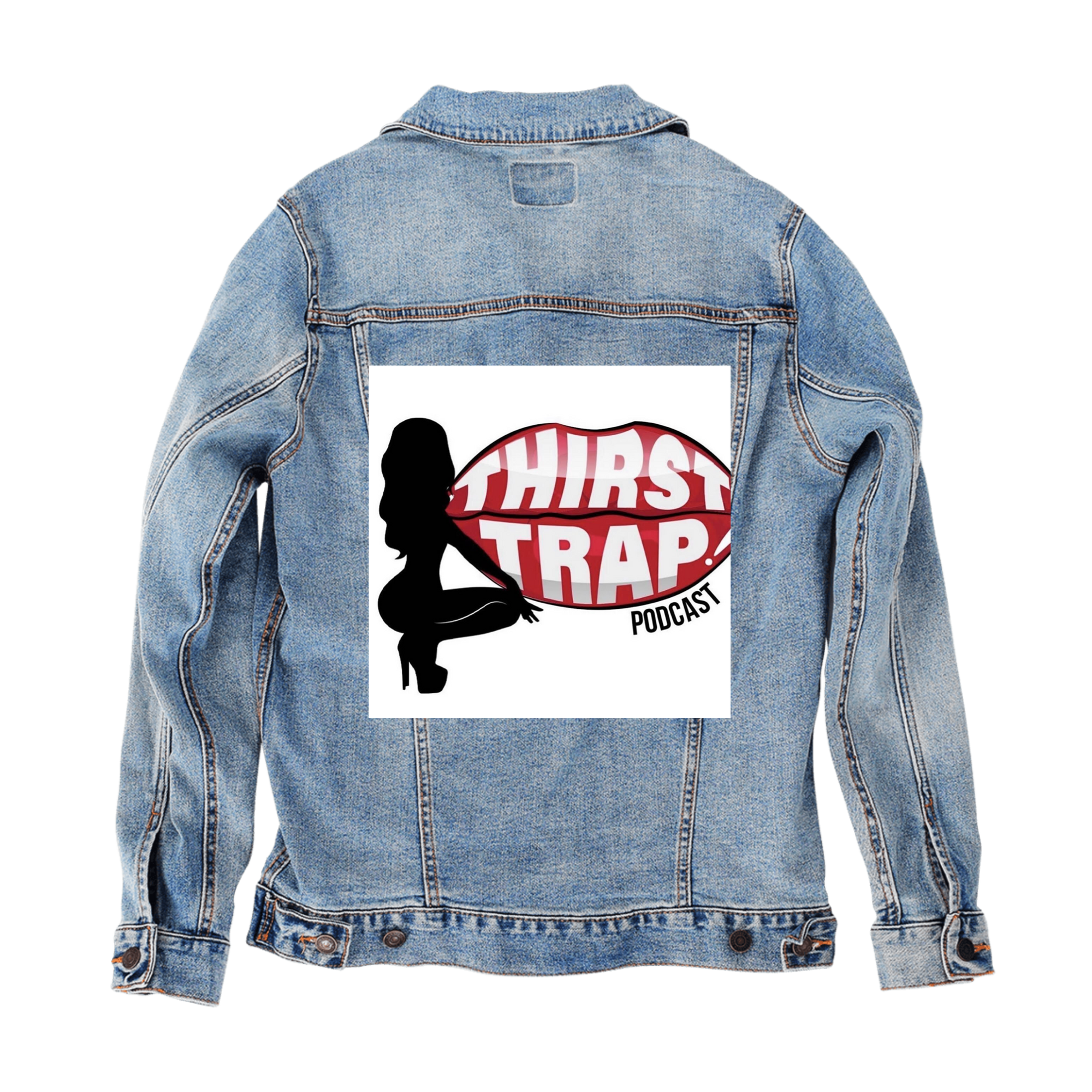 Customer Designed Custom Denim Jacket (hand-crafted) with 3 color choices of jacket: Stonewash, White, or Black. Unisex XS S M L XL 2X 3X. USA hand-crafted and USA digitally printed. Ships free within the USA & also ships Internationally.