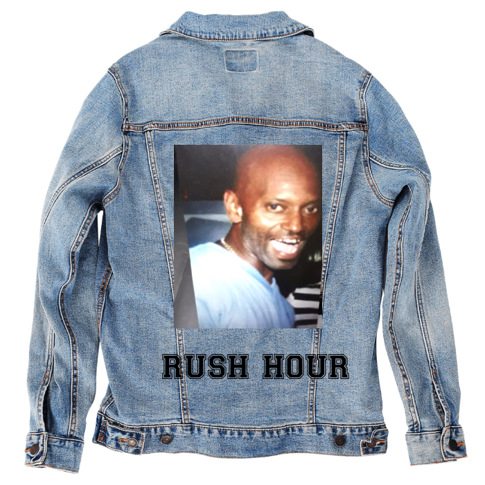 Customer Designed Custom Denim Jacket (hand-crafted) with 3 color choices of jacket: Stonewash, White, or Black. Unisex XS S M L XL 2X 3X. USA hand-crafted and USA digitally printed. Ships free within the USA & also ships Internationally.
