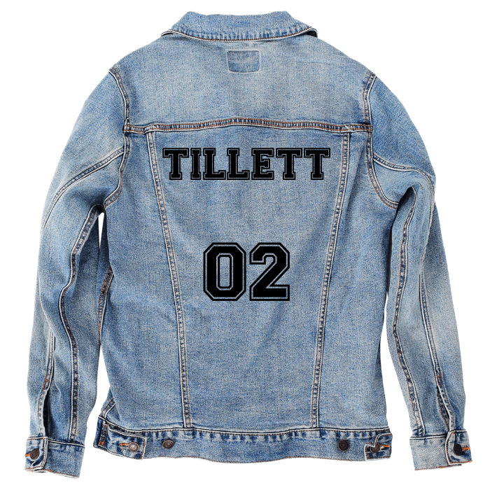 Customer Designed Custom Denim Jacket (hand-crafted) with 3 color choices of jacket: Stonewash, White, or Black. Unisex XS S M L XL 2X 3X. USA hand-crafted and USA digitally printed. Ships free within the USA & also ships Internationally.