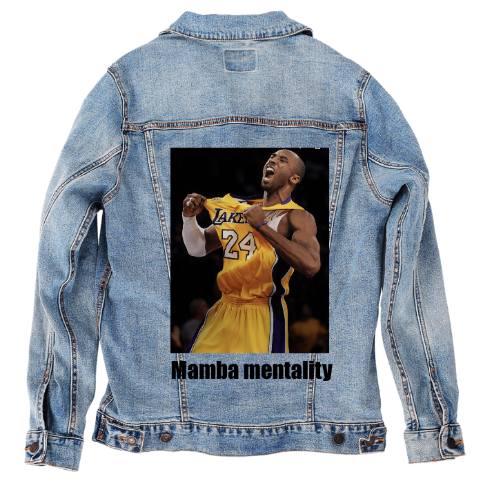 Customer Designed Custom Denim Jacket (hand-crafted) with 3 color choices of jacket: Stonewash, White, or Black. Unisex XS S M L XL 2X 3X. USA hand-crafted and USA digitally printed. Ships free within the USA & also ships Internationally.