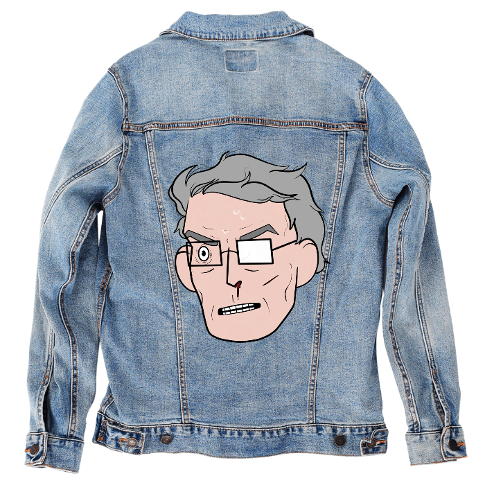Customer Designed Custom Denim Jacket (hand-crafted) with 3 color choices of jacket: Stonewash, White, or Black. Unisex XS S M L XL 2X 3X. USA hand-crafted and USA digitally printed. Ships free within the USA & also ships Internationally.