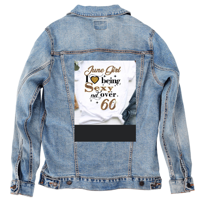 Customer Designed Custom Denim Jacket (hand-crafted) with 3 color choices of jacket: Stonewash, White, or Black. Unisex XS S M L XL 2X 3X. USA hand-crafted and USA digitally printed. Ships free within the USA & also ships Internationally.