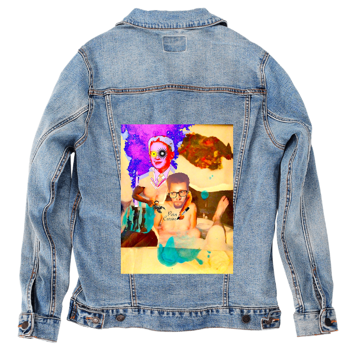 Customer Designed Custom Denim Jacket (hand-crafted) with 3 color choices of jacket: Stonewash, White, or Black. Unisex XS S M L XL 2X 3X. USA hand-crafted and USA digitally printed. Ships free within the USA & also ships Internationally.