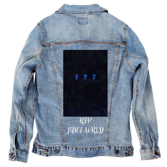 Customer Designed Custom Denim Jacket (hand-crafted) with 3 color choices of jacket: Stonewash, White, or Black. Unisex XS S M L XL 2X 3X. USA hand-crafted and USA digitally printed. Ships free within the USA & also ships Internationally.