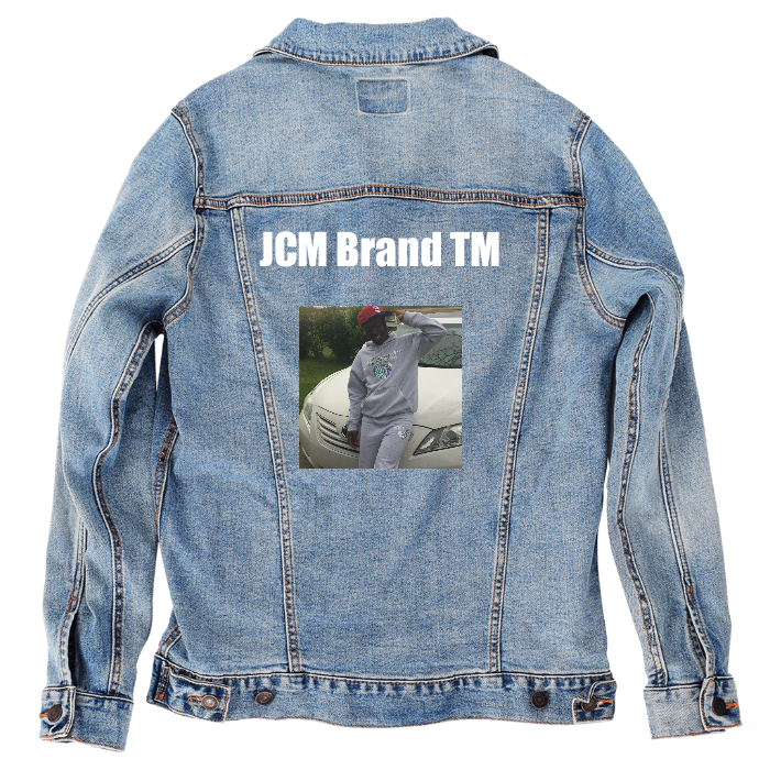 Customer Designed Custom Denim Jacket (hand-crafted) with 3 color choices of jacket: Stonewash, White, or Black. Unisex XS S M L XL 2X 3X. USA hand-crafted and USA digitally printed. Ships free within the USA & also ships Internationally.