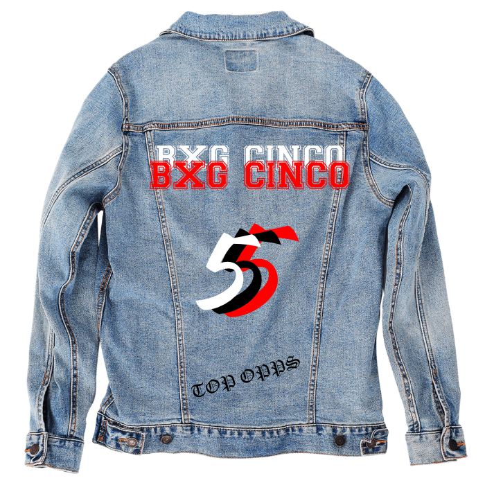 Customer Designed Custom Denim Jacket (hand-crafted) with 3 color choices of jacket: Stonewash, White, or Black. Unisex XS S M L XL 2X 3X. USA hand-crafted and USA digitally printed. Ships free within the USA & also ships Internationally.