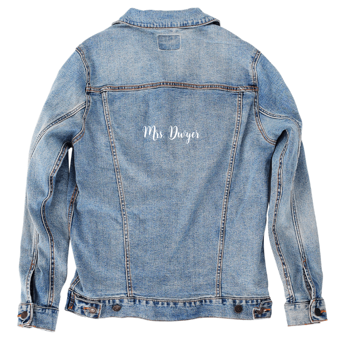 Customer Designed Custom Denim Jacket (hand-crafted) with 3 color choices of jacket: Stonewash, White, or Black. Unisex XS S M L XL 2X 3X. USA hand-crafted and USA digitally printed. Ships free within the USA & also ships Internationally.