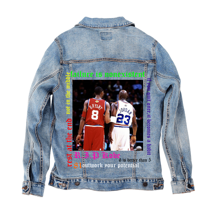 Customer Designed Custom Denim Jacket (hand-crafted) with 3 color choices of jacket: Stonewash, White, or Black. Unisex XS S M L XL 2X 3X. USA hand-crafted and USA digitally printed. Ships free within the USA & also ships Internationally.