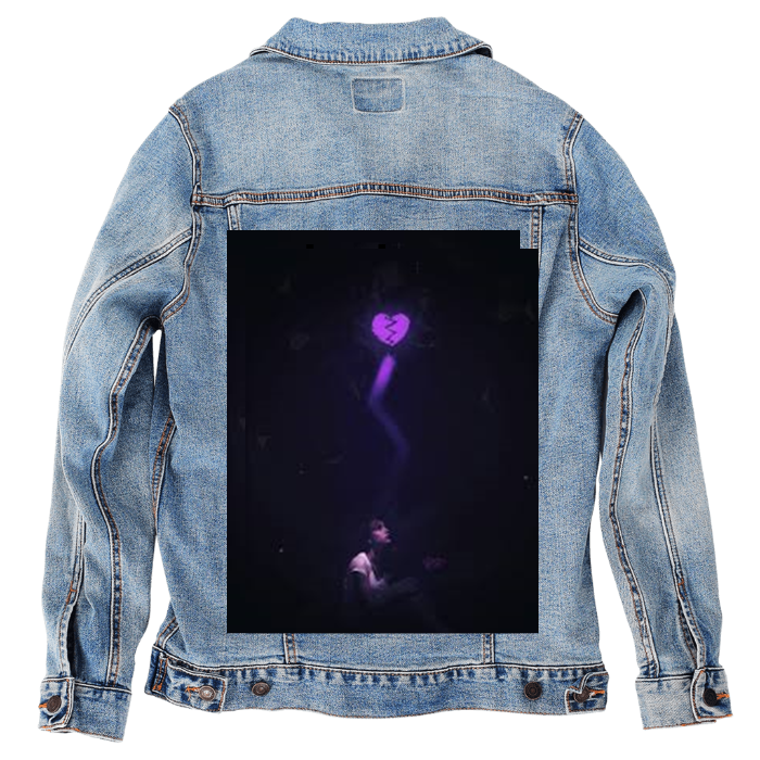 Customer Designed Custom Denim Jacket (hand-crafted) with 3 color choices of jacket: Stonewash, White, or Black. Unisex XS S M L XL 2X 3X. USA hand-crafted and USA digitally printed. Ships free within the USA & also ships Internationally.