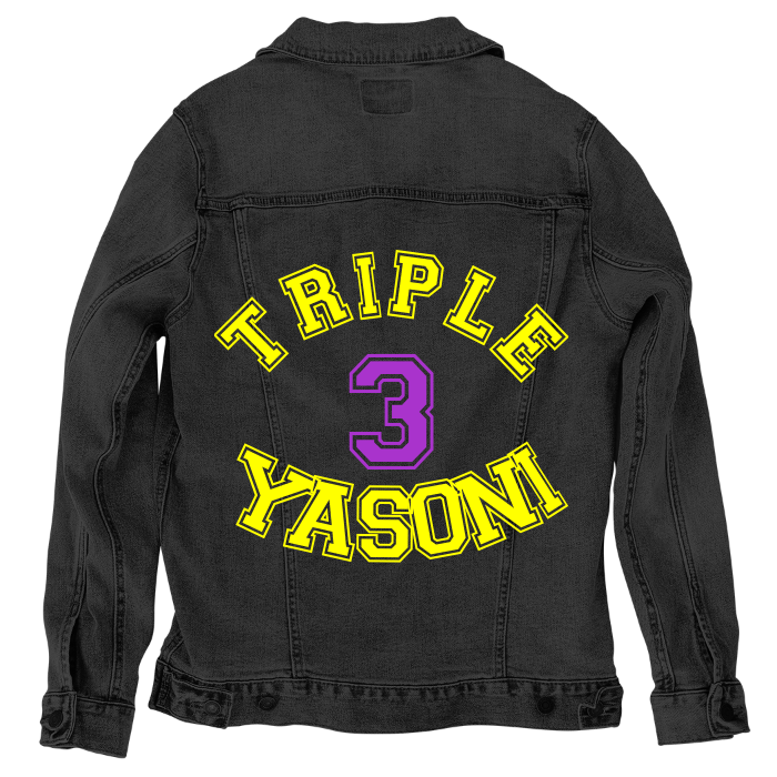 Customer Designed Custom Denim Jacket (hand-crafted) with 3 color choices of jacket: Stonewash, White, or Black. Unisex XS S M L XL 2X 3X. USA hand-crafted and USA digitally printed. Ships free within the USA & also ships Internationally.