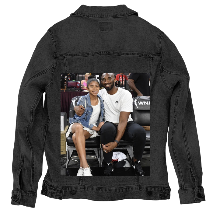 Customer Designed Custom Denim Jacket (hand-crafted) with 3 color choices of jacket: Stonewash, White, or Black. Unisex XS S M L XL 2X 3X. USA hand-crafted and USA digitally printed. Ships free within the USA & also ships Internationally.