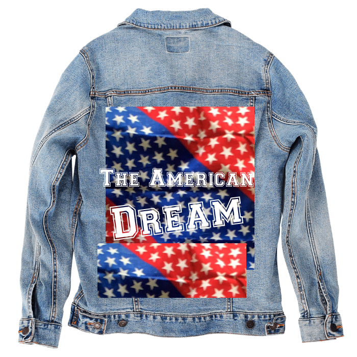 Customer Designed Custom Denim Jacket (hand-crafted) with 3 color choices of jacket: Stonewash, White, or Black. Unisex XS S M L XL 2X 3X. USA hand-crafted and USA digitally printed. Ships free within the USA & also ships Internationally.