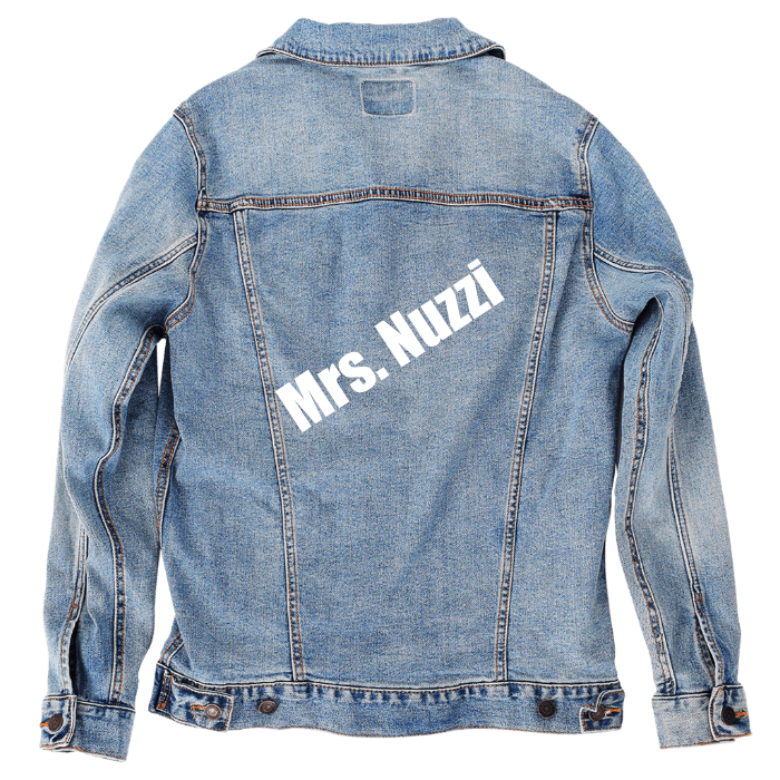 Customer Designed Custom Denim Jacket (hand-crafted) with 3 color choices of jacket: Stonewash, White, or Black. Unisex XS S M L XL 2X 3X. USA hand-crafted and USA digitally printed. Ships free within the USA & also ships Internationally.
