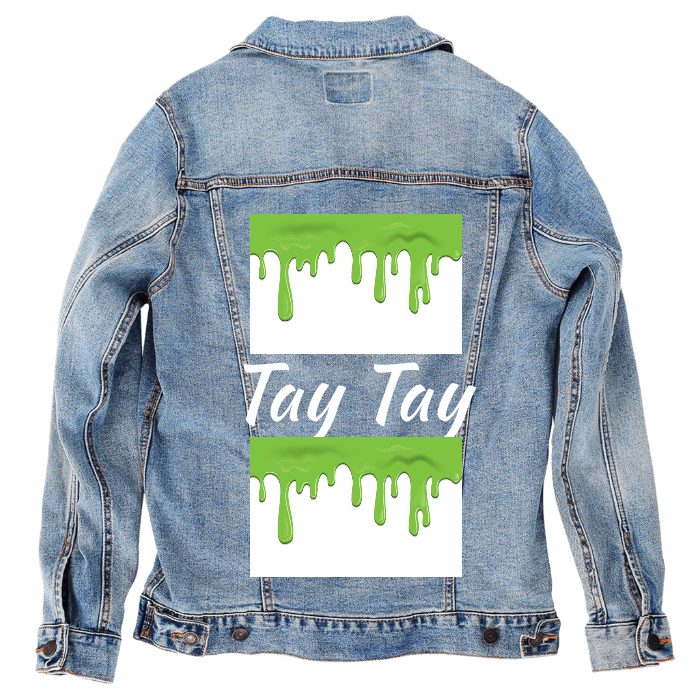 Customer Designed Custom Denim Jacket (hand-crafted) with 3 color choices of jacket: Stonewash, White, or Black. Unisex XS S M L XL 2X 3X. USA hand-crafted and USA digitally printed. Ships free within the USA & also ships Internationally.